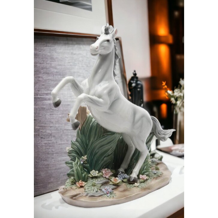 White Stallion Horse Figurine Gift Idea or Home Decoration Ornament Figurines