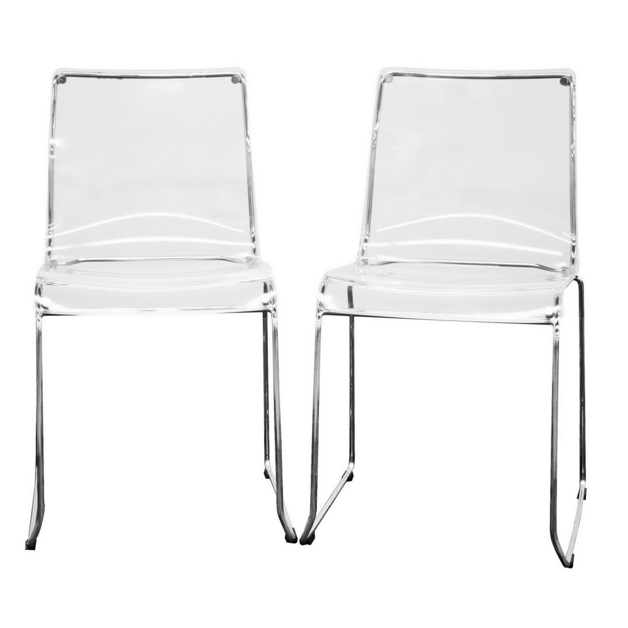 Wholesale Interiors Baxton Studio Lino Transparent Clear Acrylic Dining Chair (Set of 2)