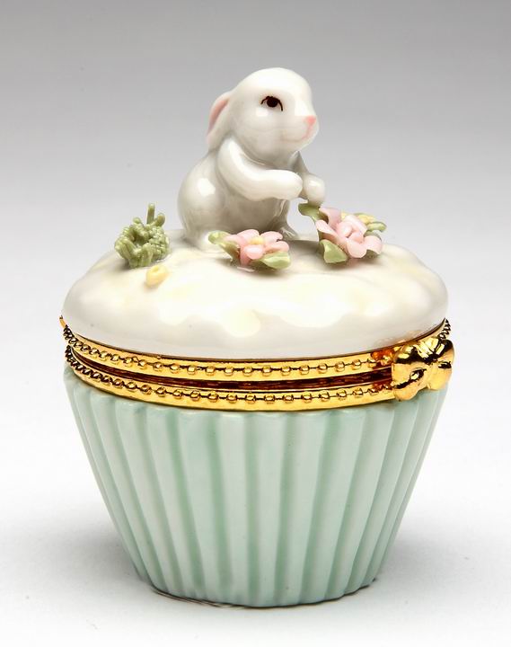 Ceramic Easter Bunny Rabbit Hinge Box, Home D&#xE9;cor, Gift for Her, Gift for Mom, Bathroom D&#xE9;cor, Spring Decor, Easter Decor