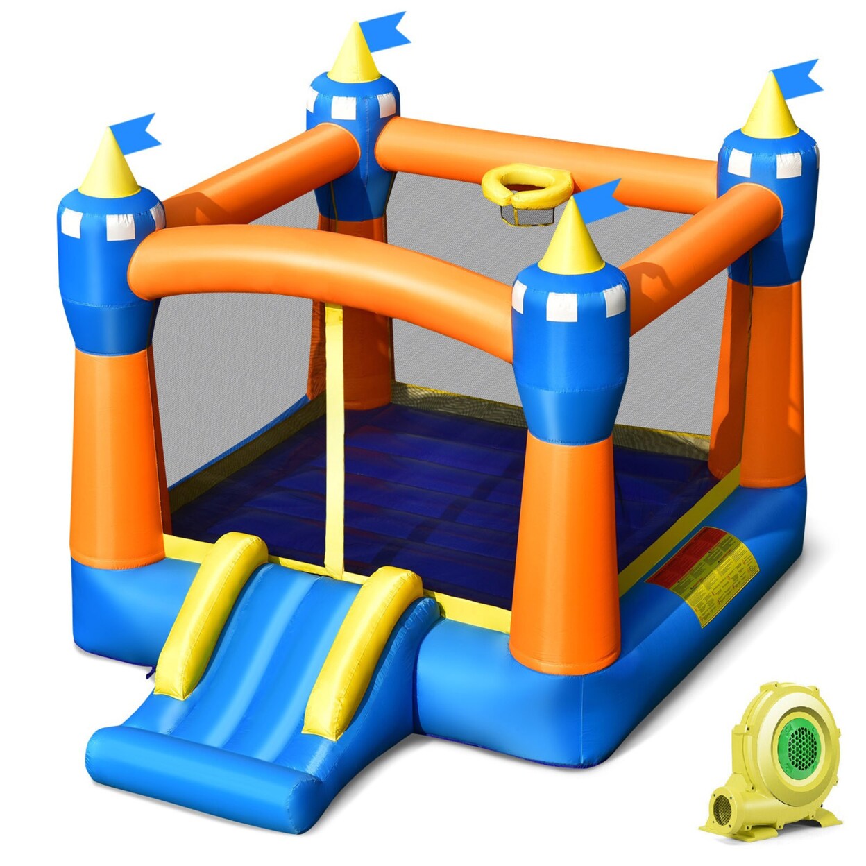 Inflatable Bounce House Kids Jumping Castle W/ 735W Blower Indoor And Outdoor