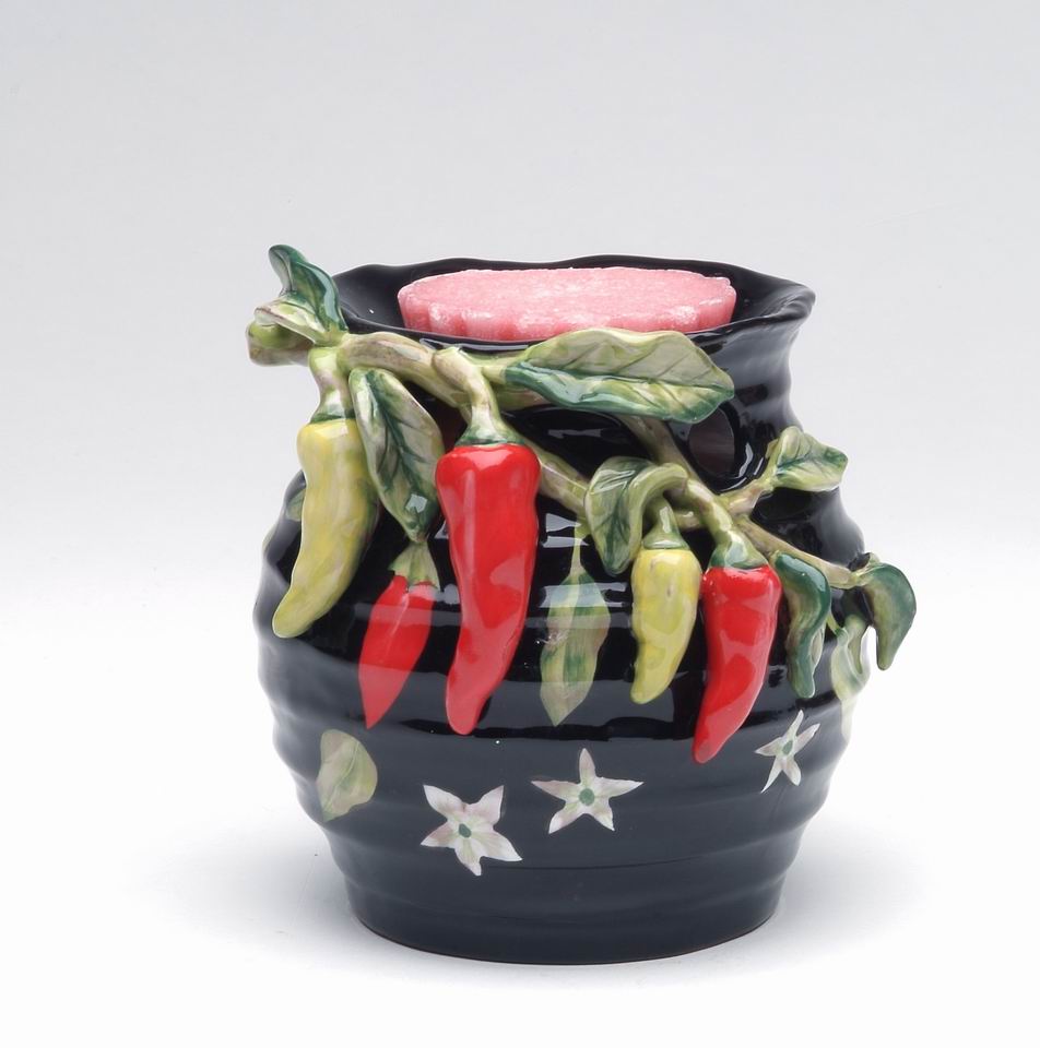 Ceramic Chili Pepper Tart Burner, Home D&#xE9;cor, Gift for Her, Gift for Mom, Kitchen D&#xE9;cor, Bathroom Decor