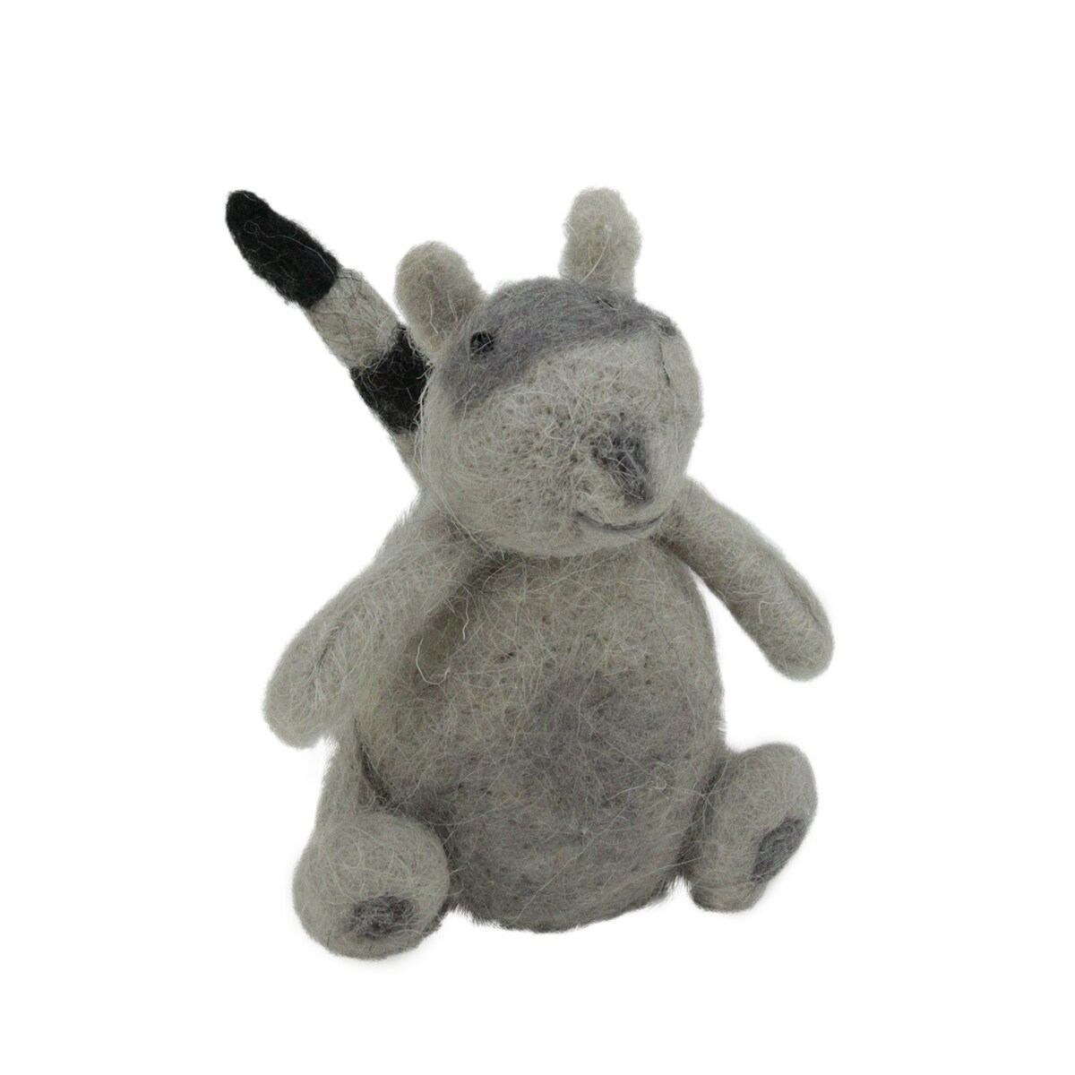 Gallerie II 4.5&#x22; Gray and Black Wool Raccoon Christmas Ornament