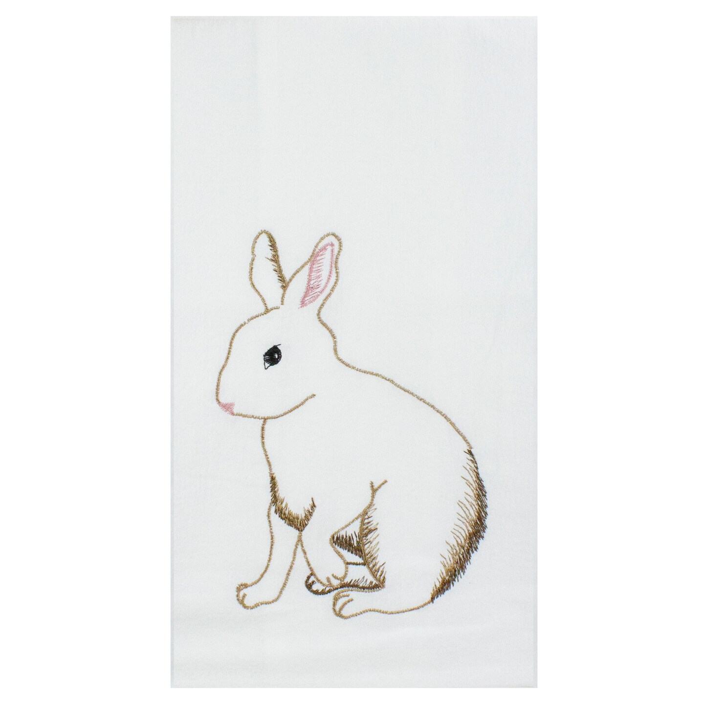 C&#x26;F Home 25&#x22; White and Brown Cotton Bunny Rabbit Towel