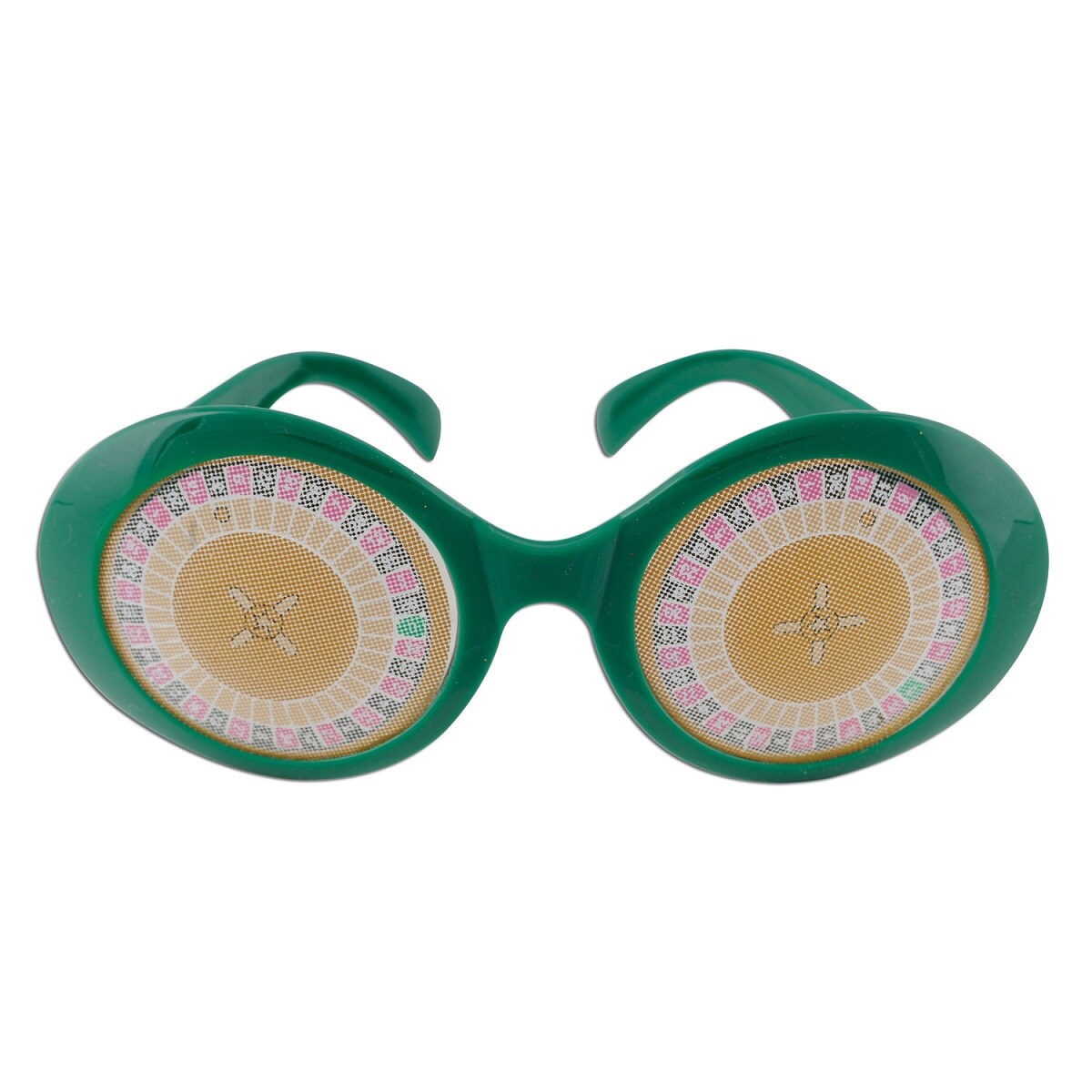 Party Central Pack of 6 Green and Pink Roulette Wheel Party Eyeglasses Costume Accessories - One Size