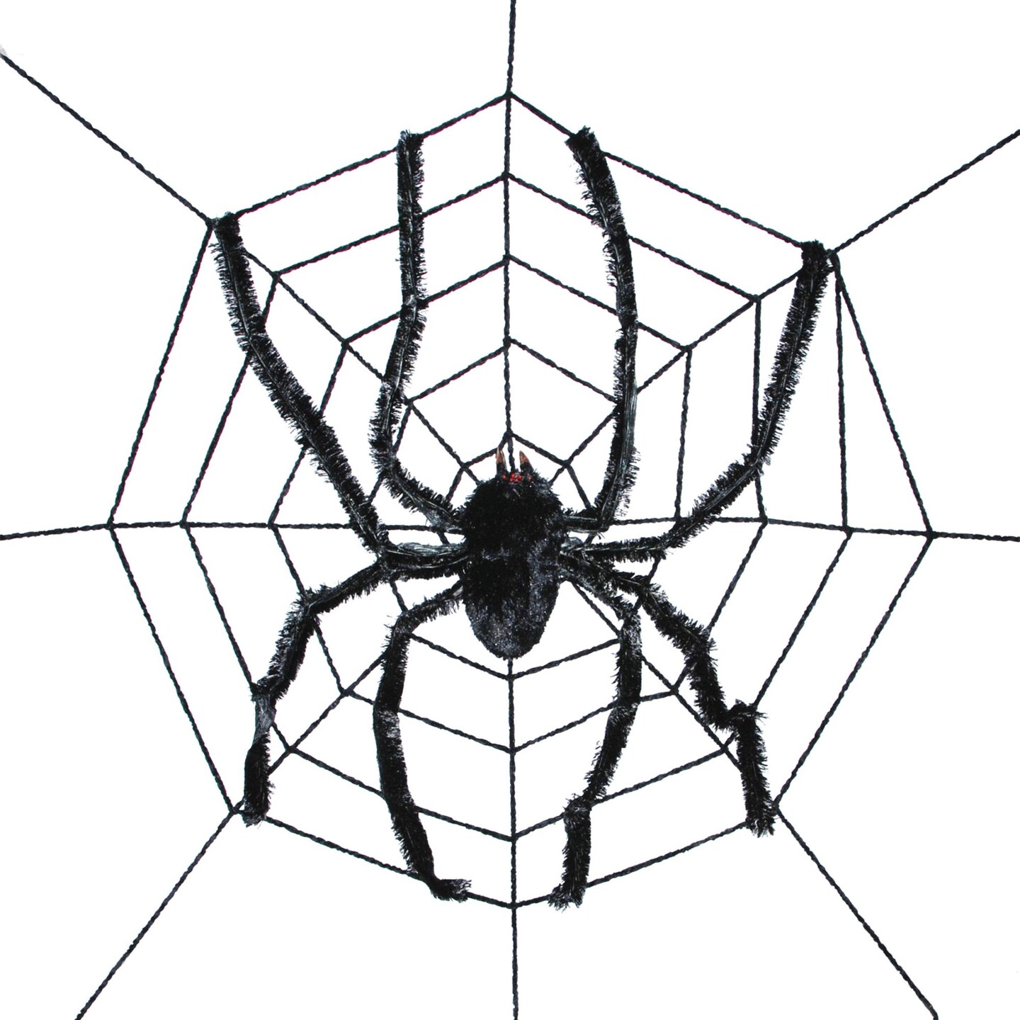 The Costume Center 8' Black Gigantic Spider Web with Spider Halloween Prop