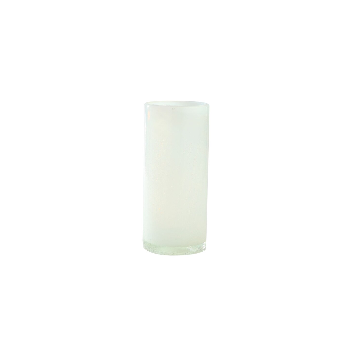 CC Home Furnishings 11&#x22; White Distressed Cylindrical Glass Vase