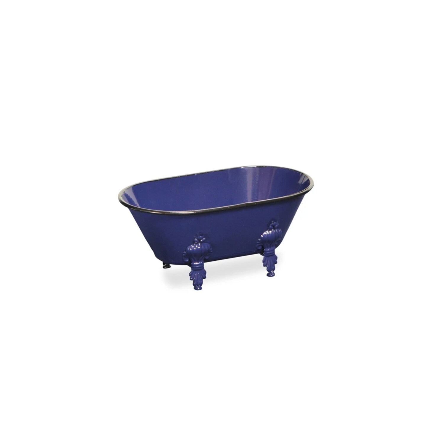 Contemporary Home Living 10&#x22; Blue and Black Metal Bathtub Tabletop Decoration