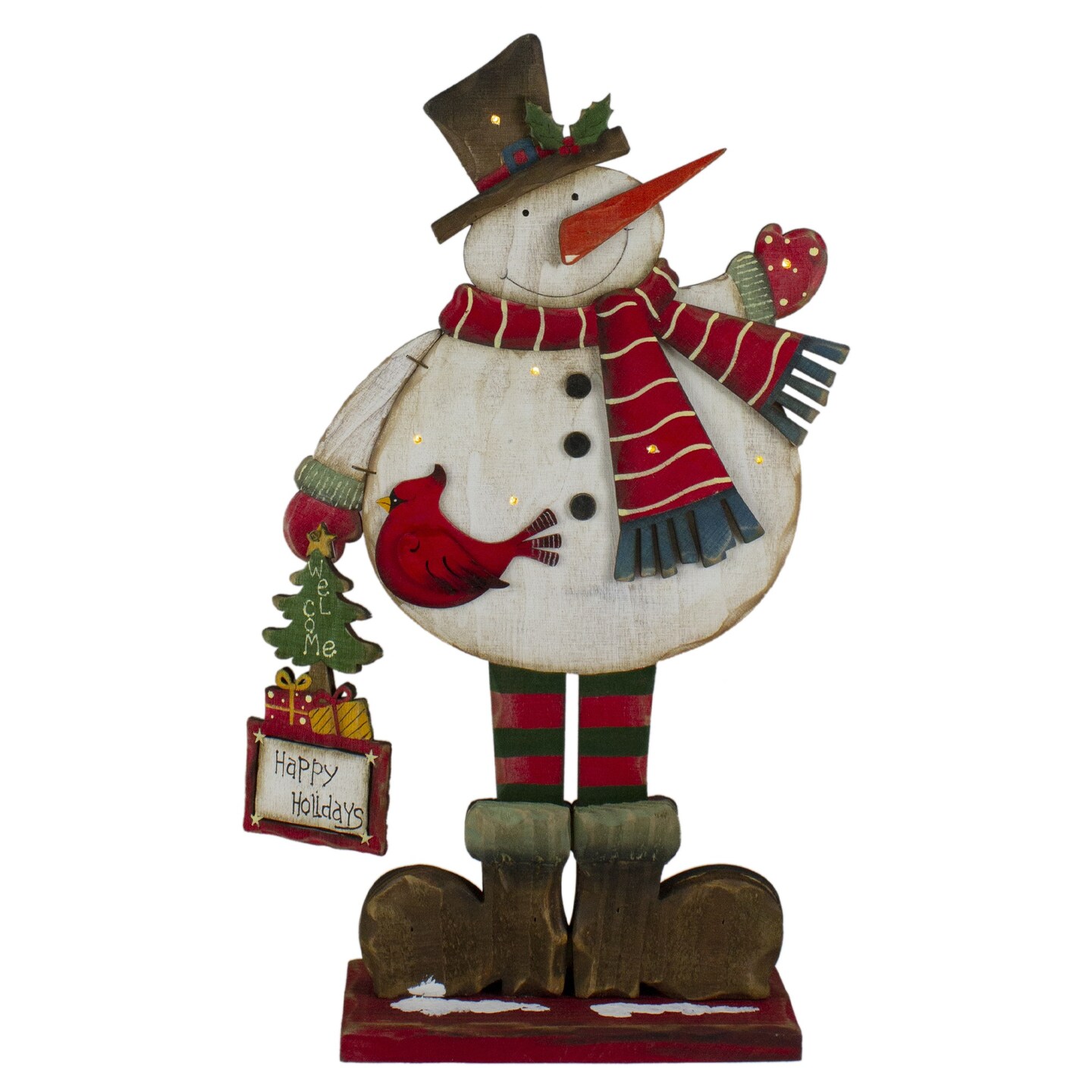 Northlight LED Lighted &#x22;Happy Holidays&#x22; Snowman Christmas &#x22;Welcome&#x22; Sign - 17.5&#x22;