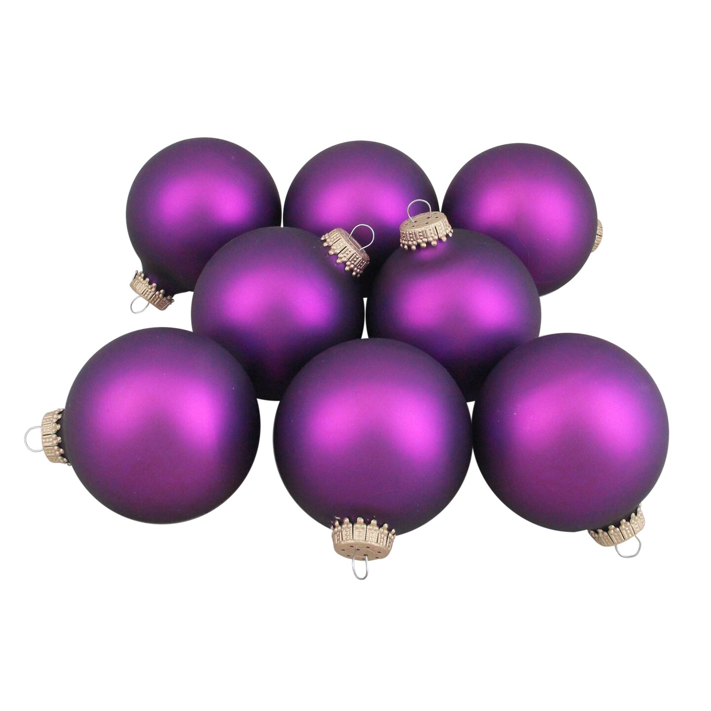 Krebs 12ct Purple Magic Velvet Matte Finish Christmas Ball Ornaments 2" (50mm)