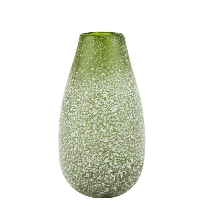 CC Home Furnishings 6&#x22; Decorative Green and White Speckled Glass Vase