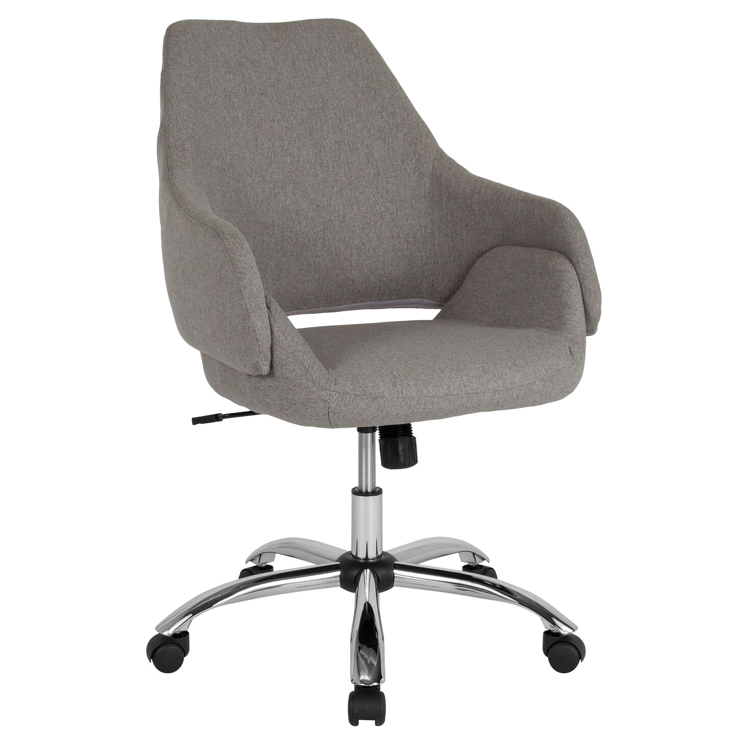 Flash Furniture 3.25' Gray, Silver, and Black Contemporary Office Upholstered Mid-Back Chair