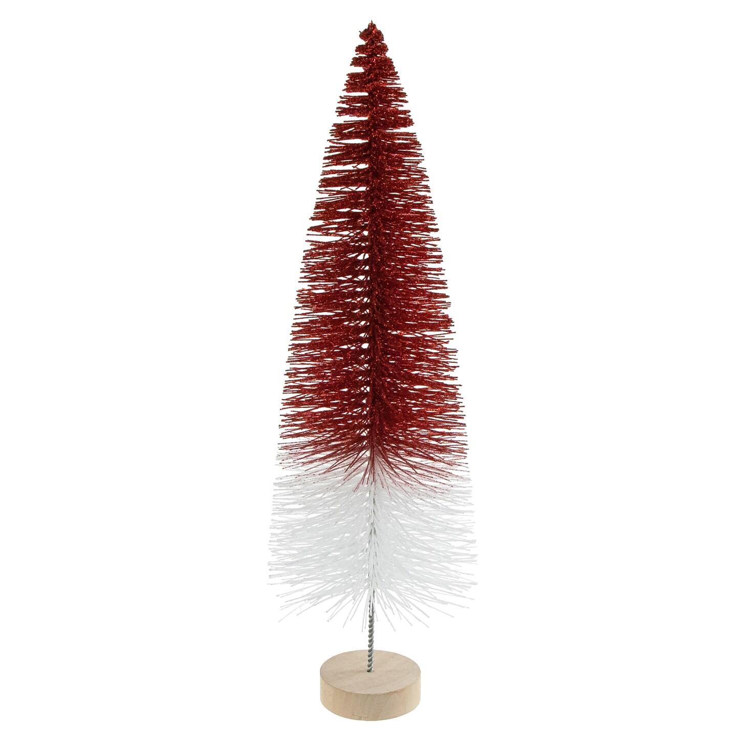 Northlight Glittered Sisal Christmas Tree - 15.5&#x22; - Red and White