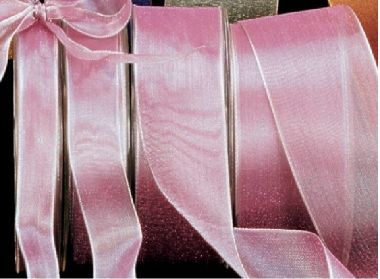 The Ribbon People Pink and Silver Wired Edge Craft Ribbon 0.5" x 100 Yards