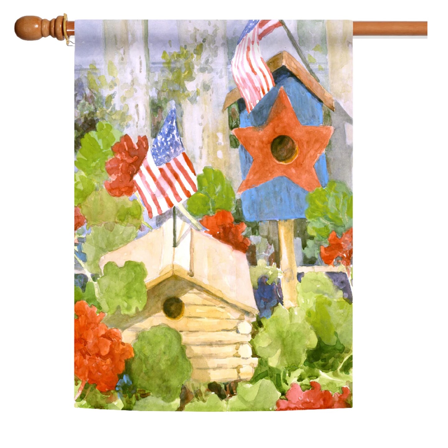 Toland Home Garden Star Spangled Birdhouse Patriotic Outdoor Flag - 40&#x22; x 28&#x22;