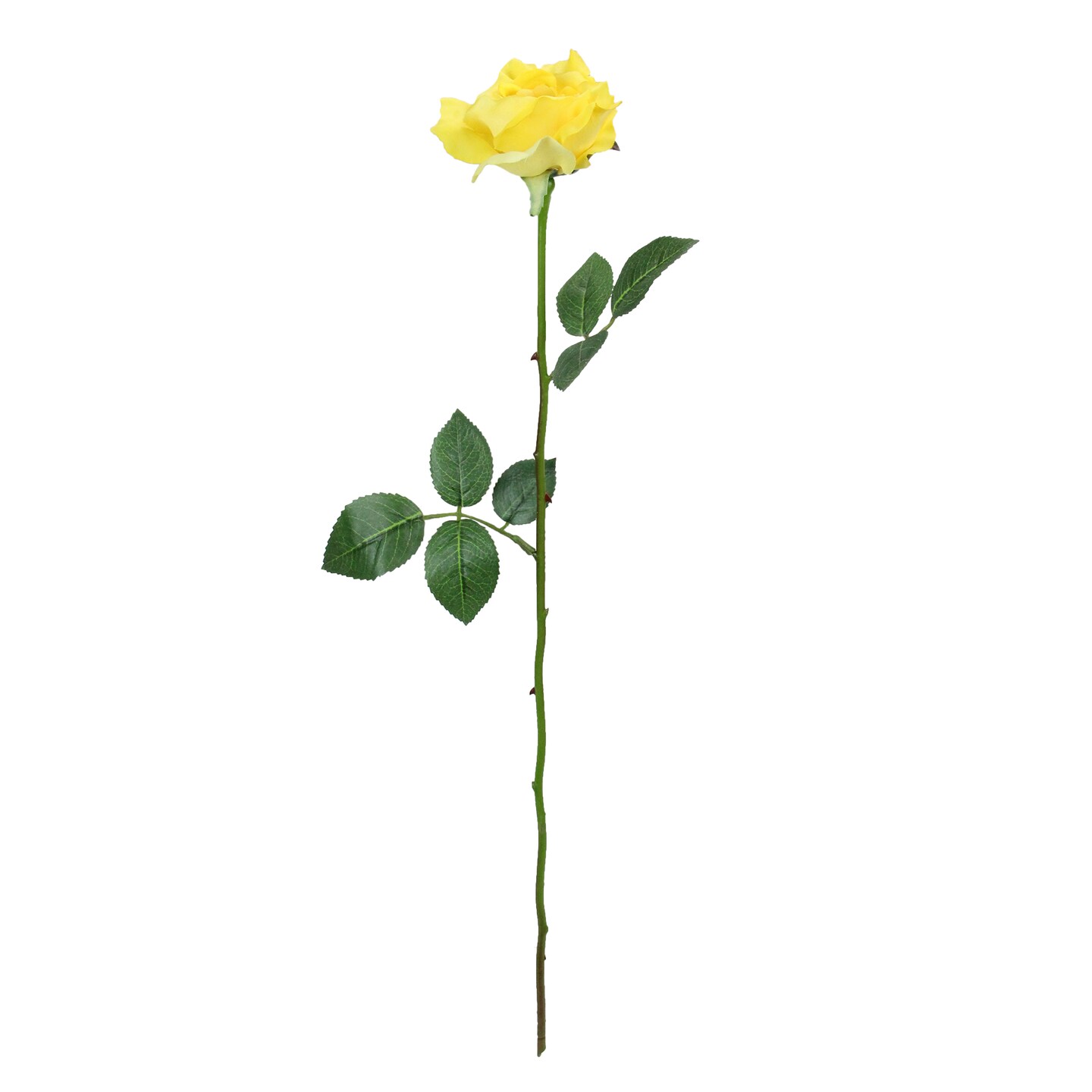 Allstate 23&#x22; Yellow Long Stem Artificial Blooming Rose Pick