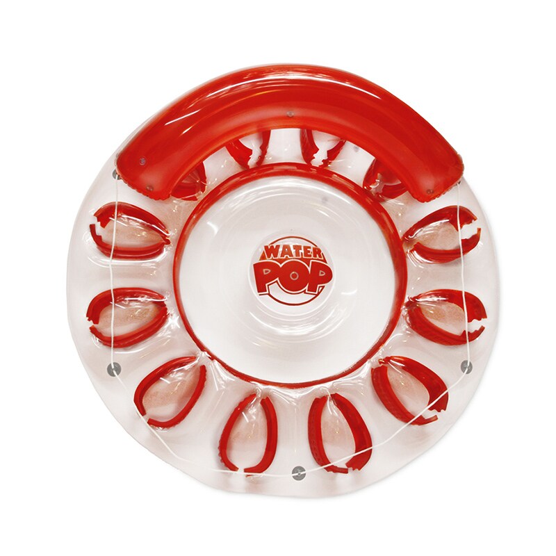Pool Central Inflatable Red and Clear Water Pop Circular Swimming Pool Lounger, 72-Inch
