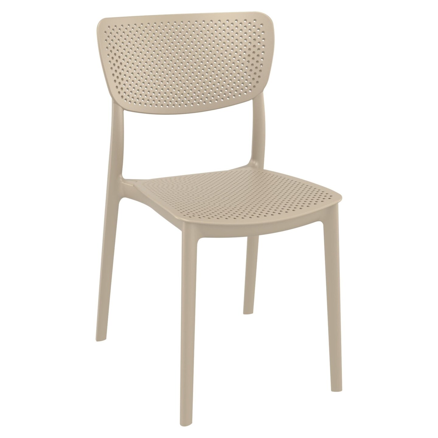 Luxury Commercial Living 33&#x22; Taupe Brown Stackable Patio Dining Chair