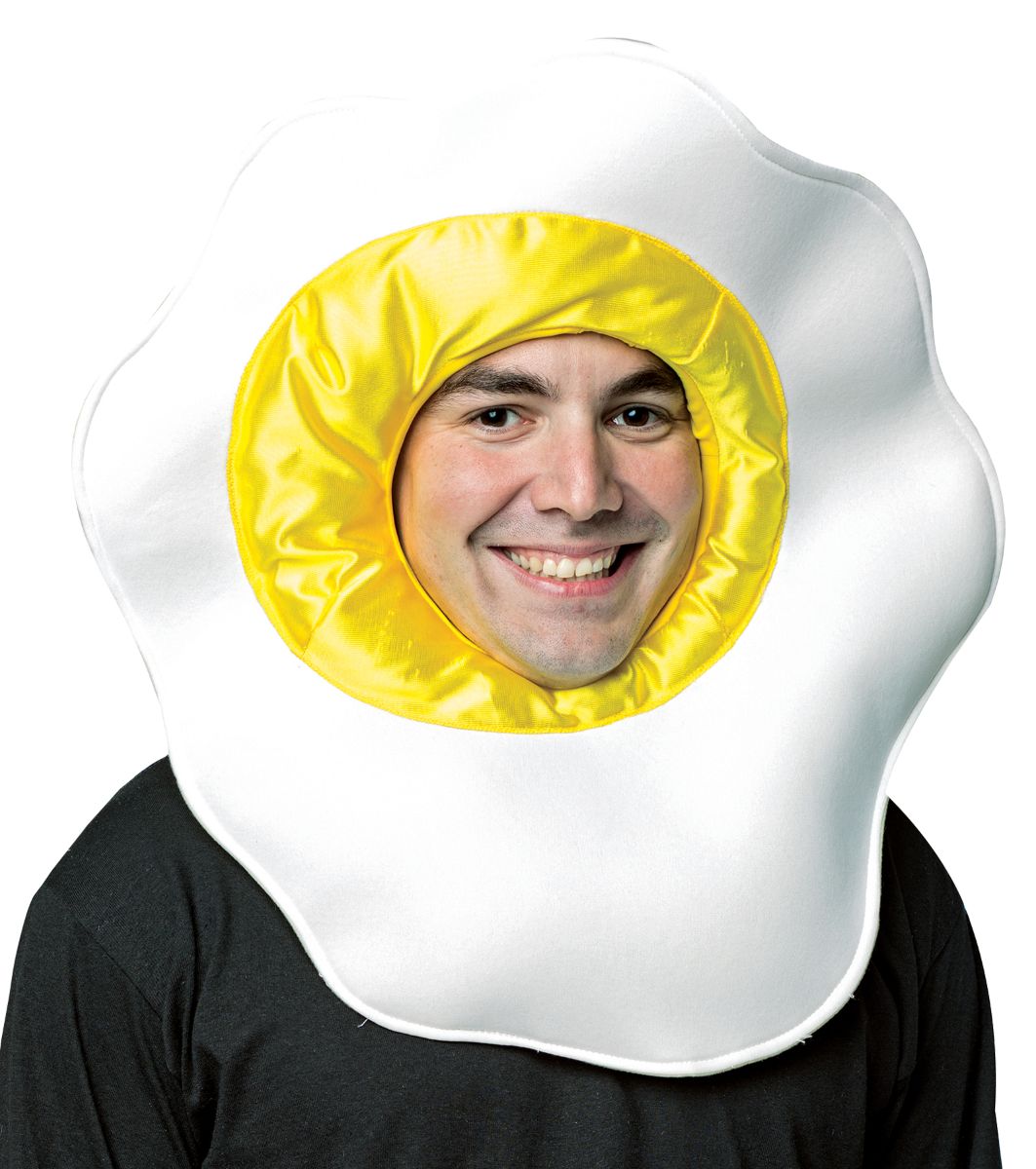 The Costume Center White and Yellow Fried Egg Open Face Unisex Adult Mask Costume Accessory - One Size
