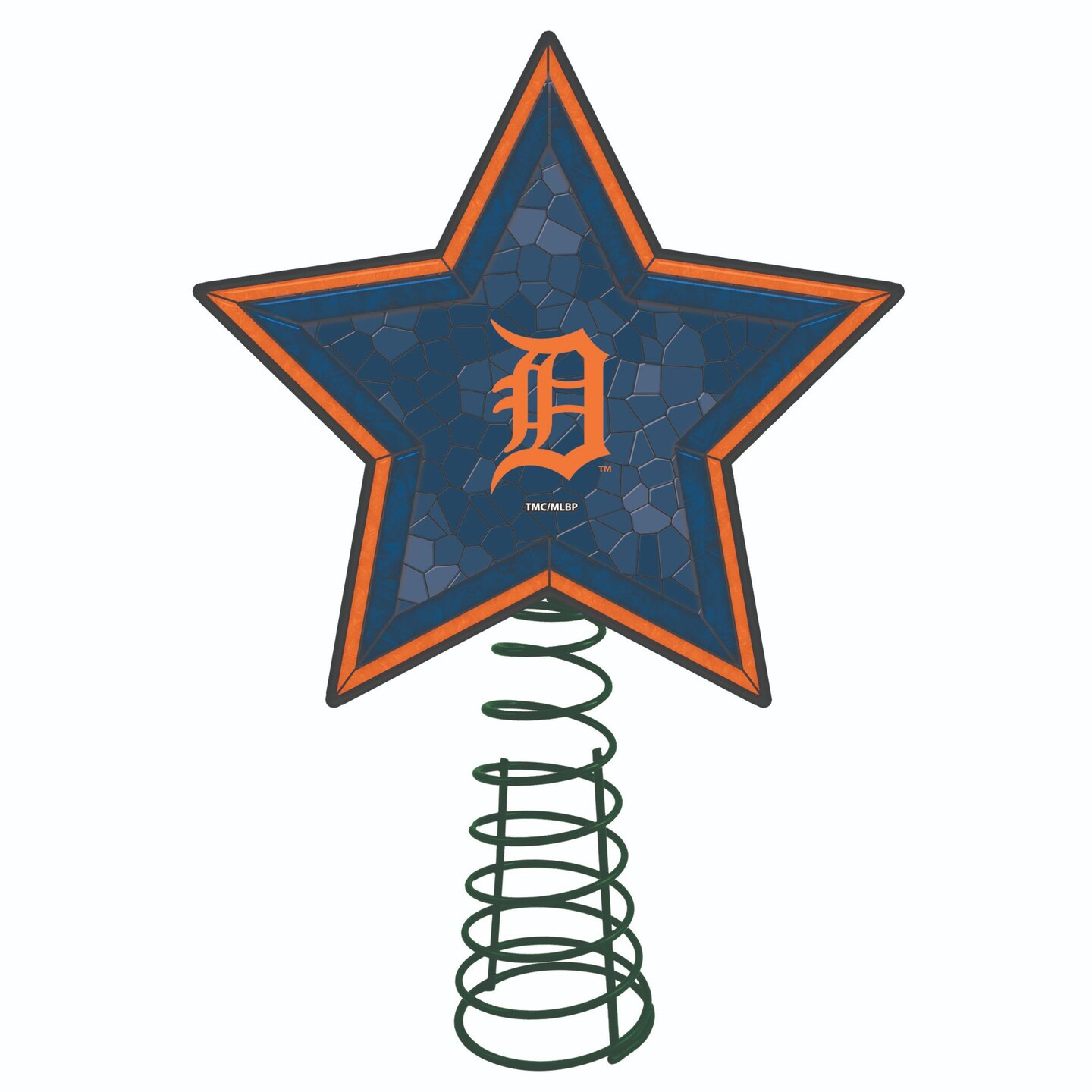 The Memory Company 10" Lighted Orange and Blue Star MLB Detroit Tigers Christmas Tree Topper