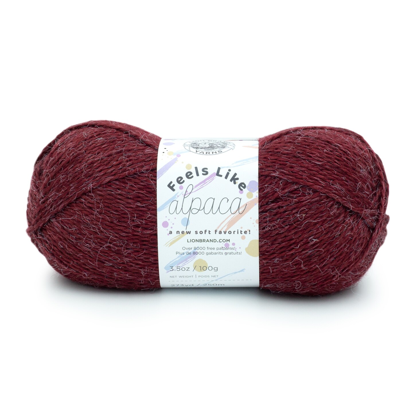 Lion Brand Feels Like Alpaca Yarn-Burgundy