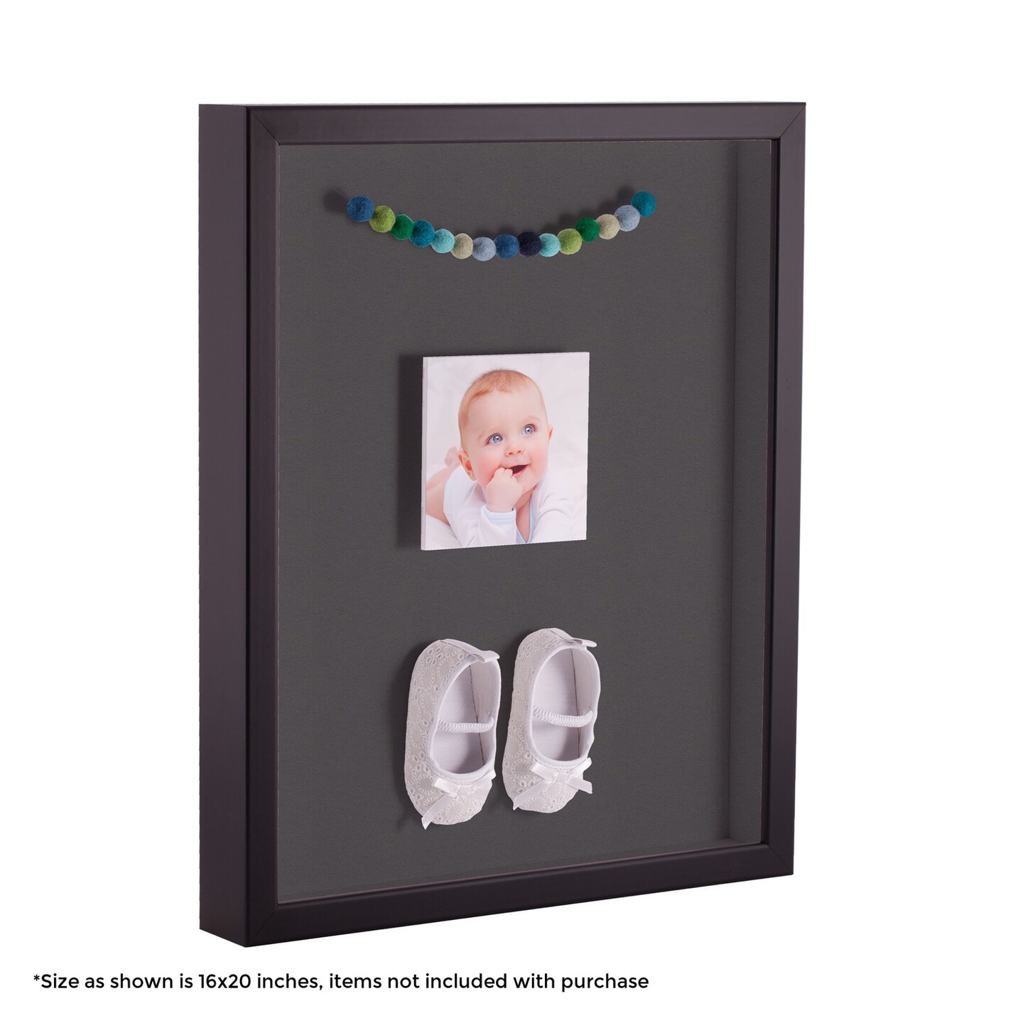 ArtToFrames 24x36 Inch Shadow Box Picture Frame, with a Satin Black Tall 1.00&#x22; Wide Shadowbox frame and Super White Mat Backing (4654)