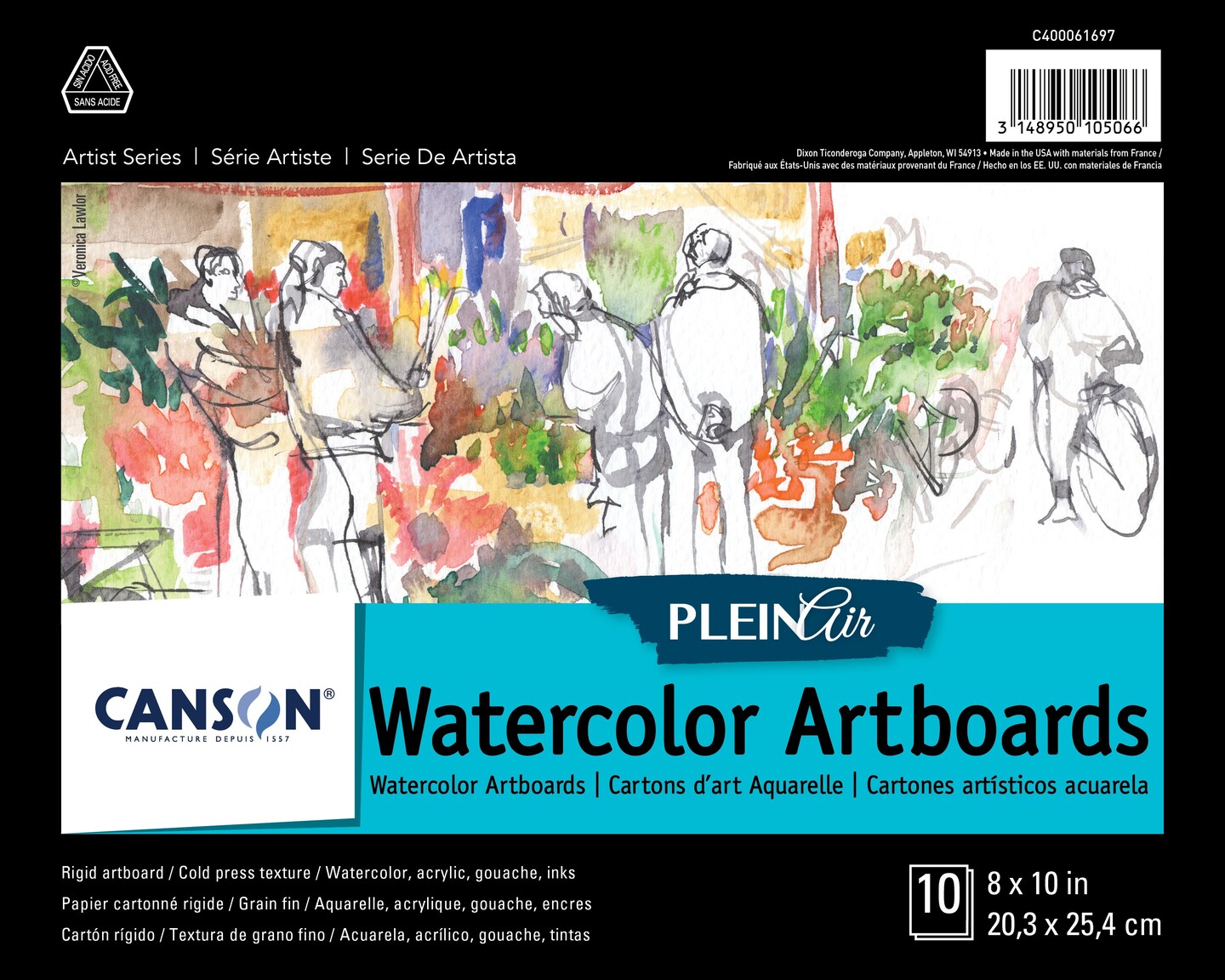 Canson Artist Series Plein Air Watercolor Artboards 8&#x22;X10&#x22;-10 Boards
