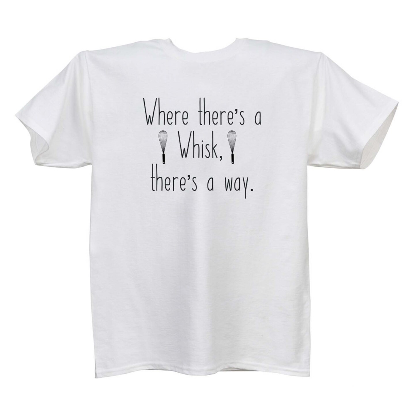 Contemporary Home Living White Women Adult Classic T-Shirt with Whisk Statement - Large