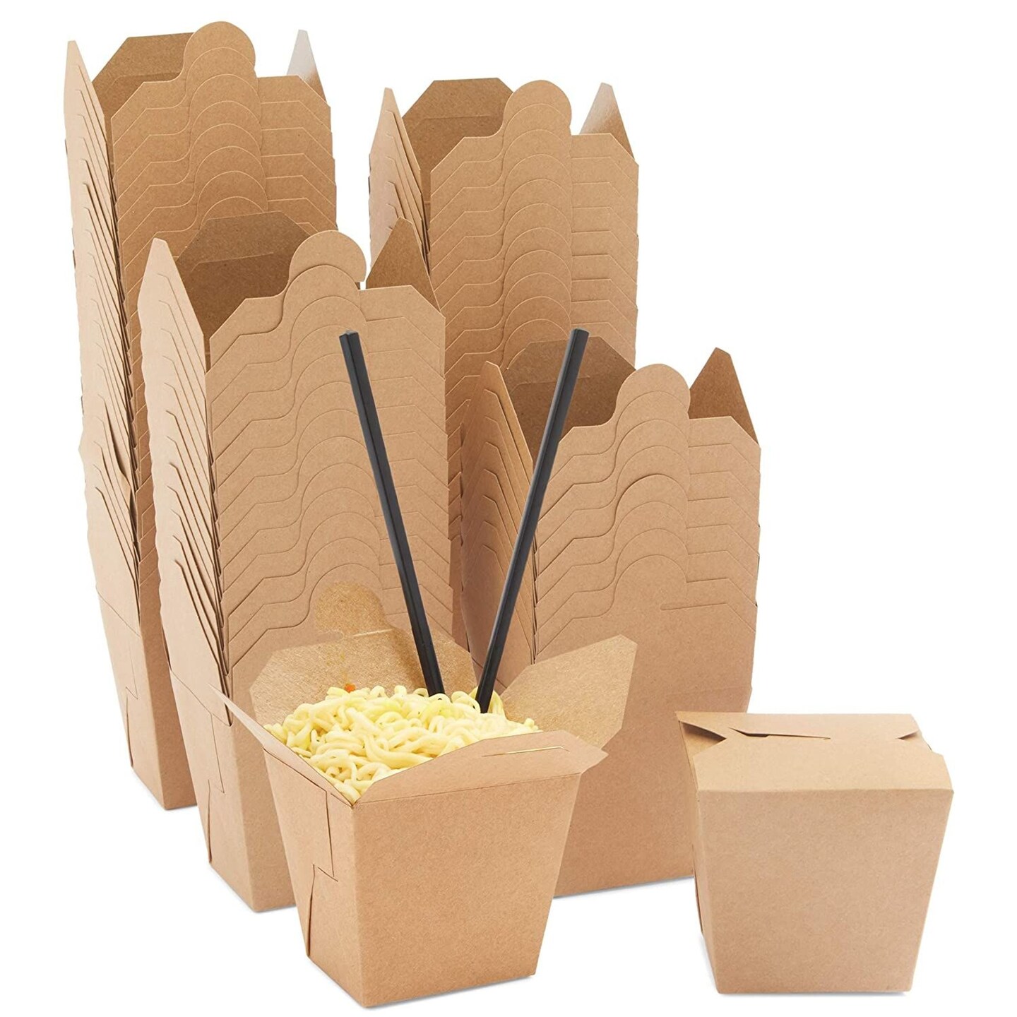 60 Pack Kraft Paper Chinese Take Out Boxes, To-Go Food Containers for  Restaurants (16 oz)