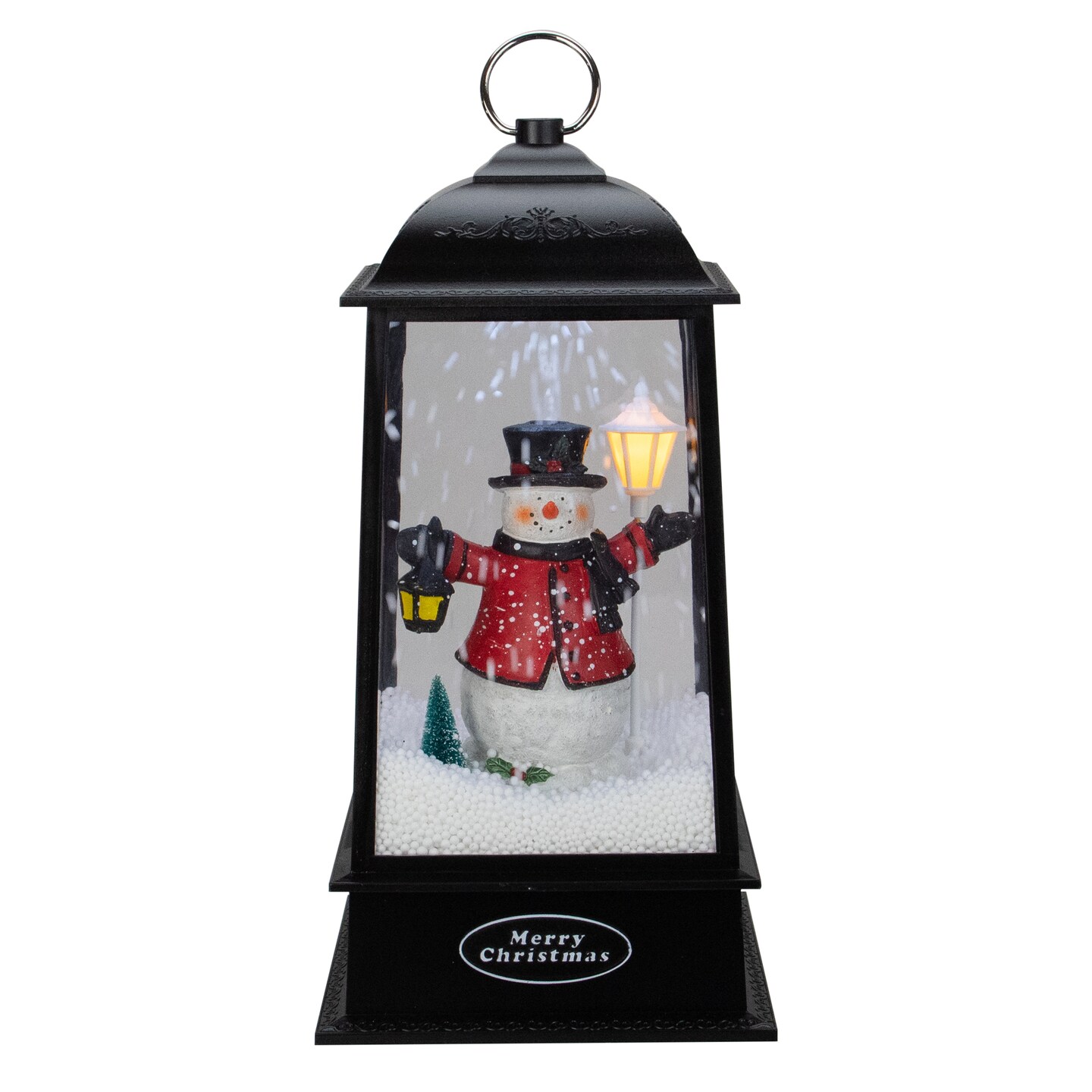 Northlight 13&#x22; Lighted Snowman Christmas Lantern with Falling Snow