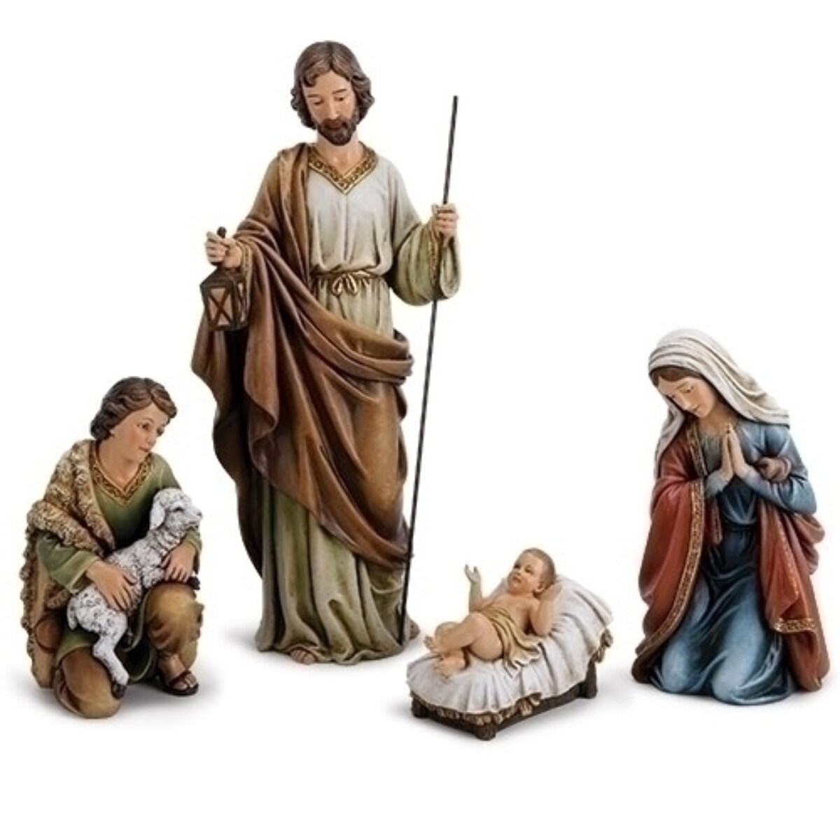Roman Set of 4 Holy Family Nativity Christmas Tabletop Figurines 18.5&#x22;