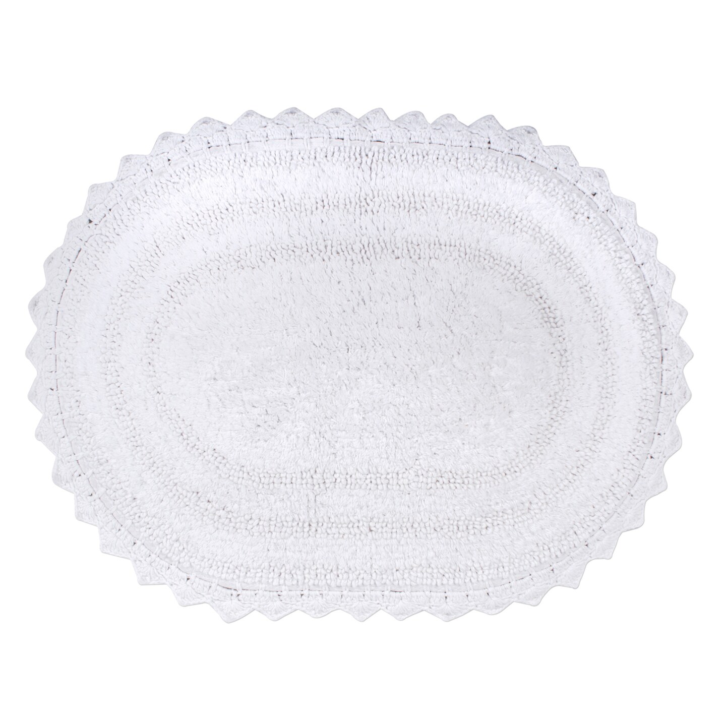 Contemporary Home Living 21&#x22; x 34&#x22; White Large Oval Home and Bathroom Essentials Cotton Bath Mat