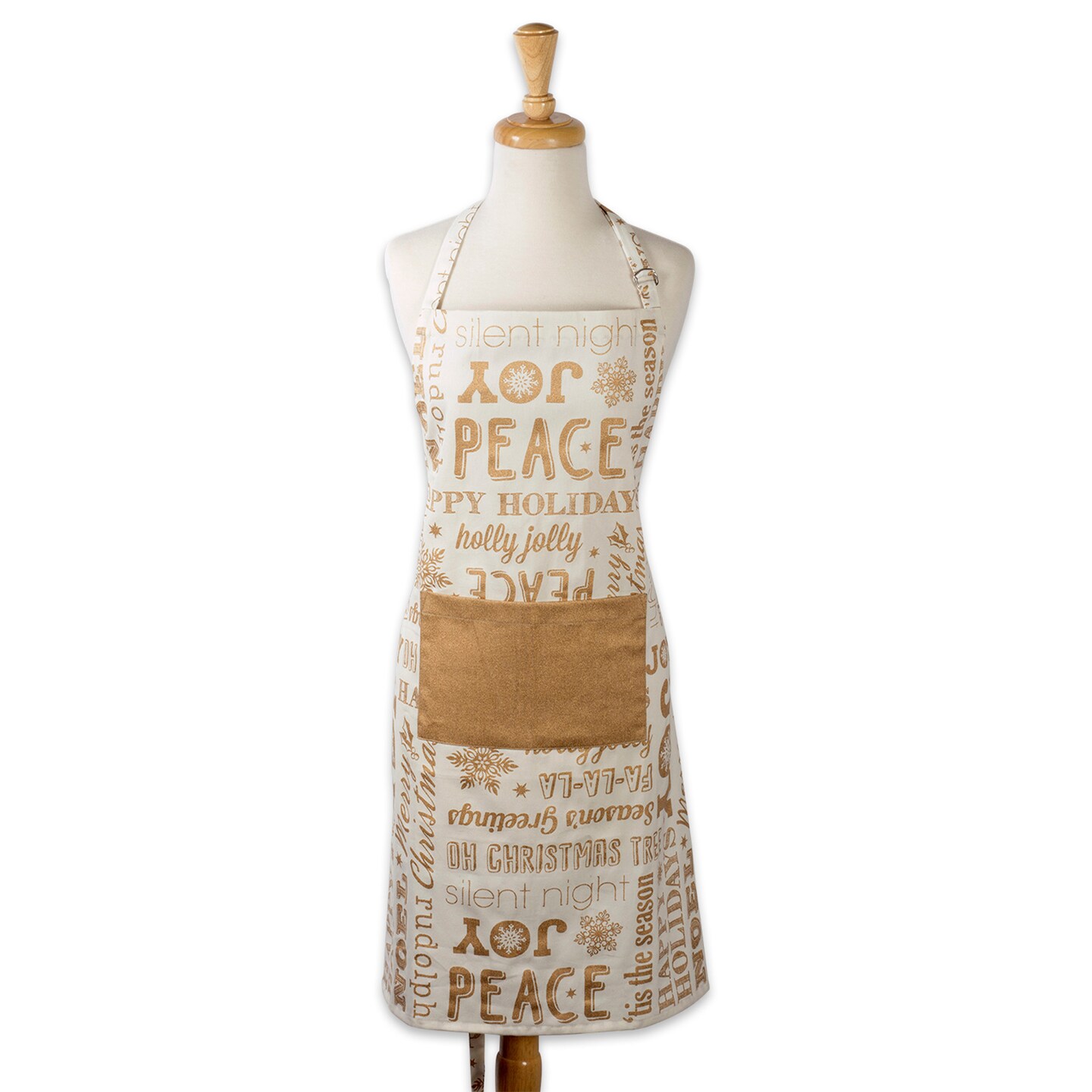 CC Home Furnishings 32” White and Gold Colored Christmas Collage Chef’s ...