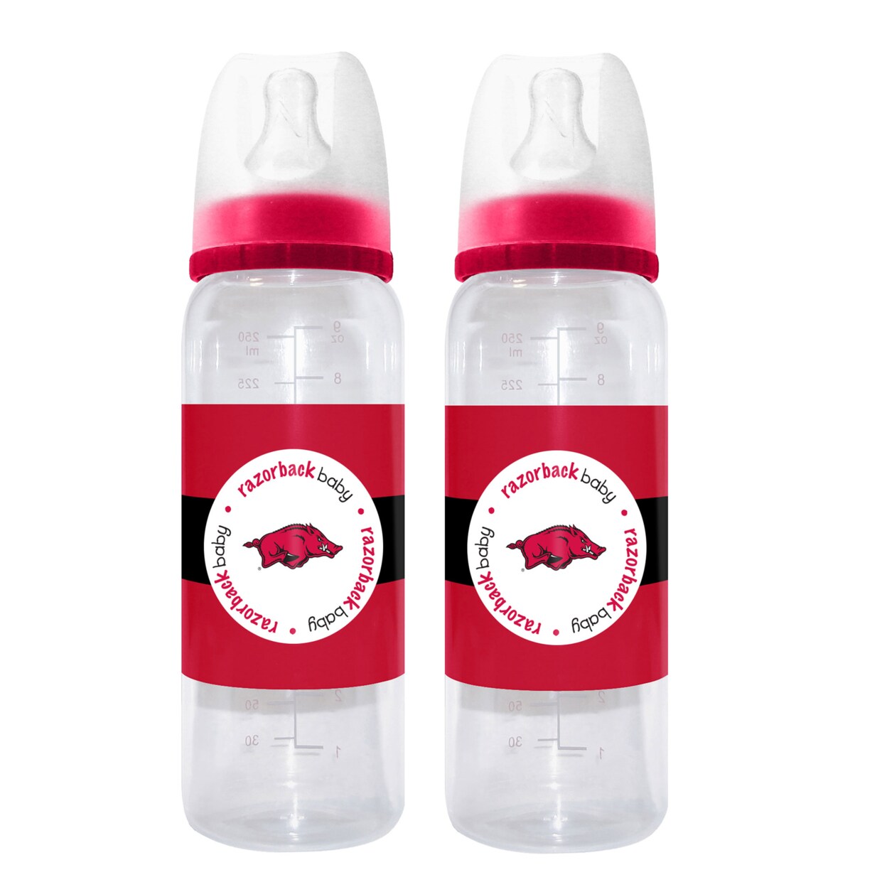 Baby Fanatic BabyFanatic Officially Licensed NCAA Arkansas Razorbacks 9oz Infant Baby Bottle 2 Pack