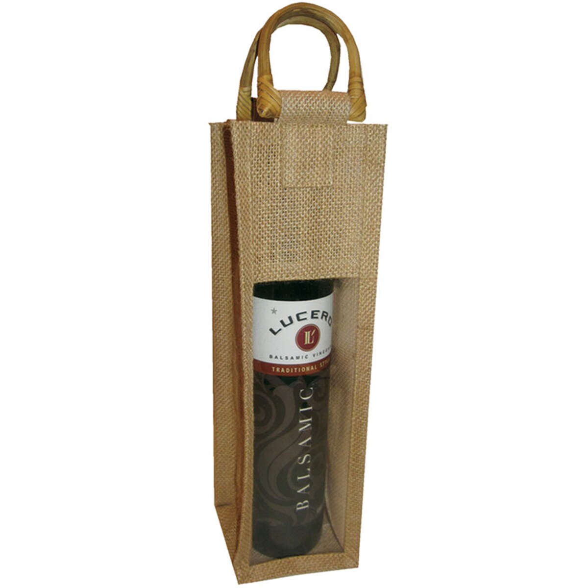 GC Home &#x26; Garden 11.5&#x22; OJ1 Natural Brown Jute Olive Oil Bottle Bag