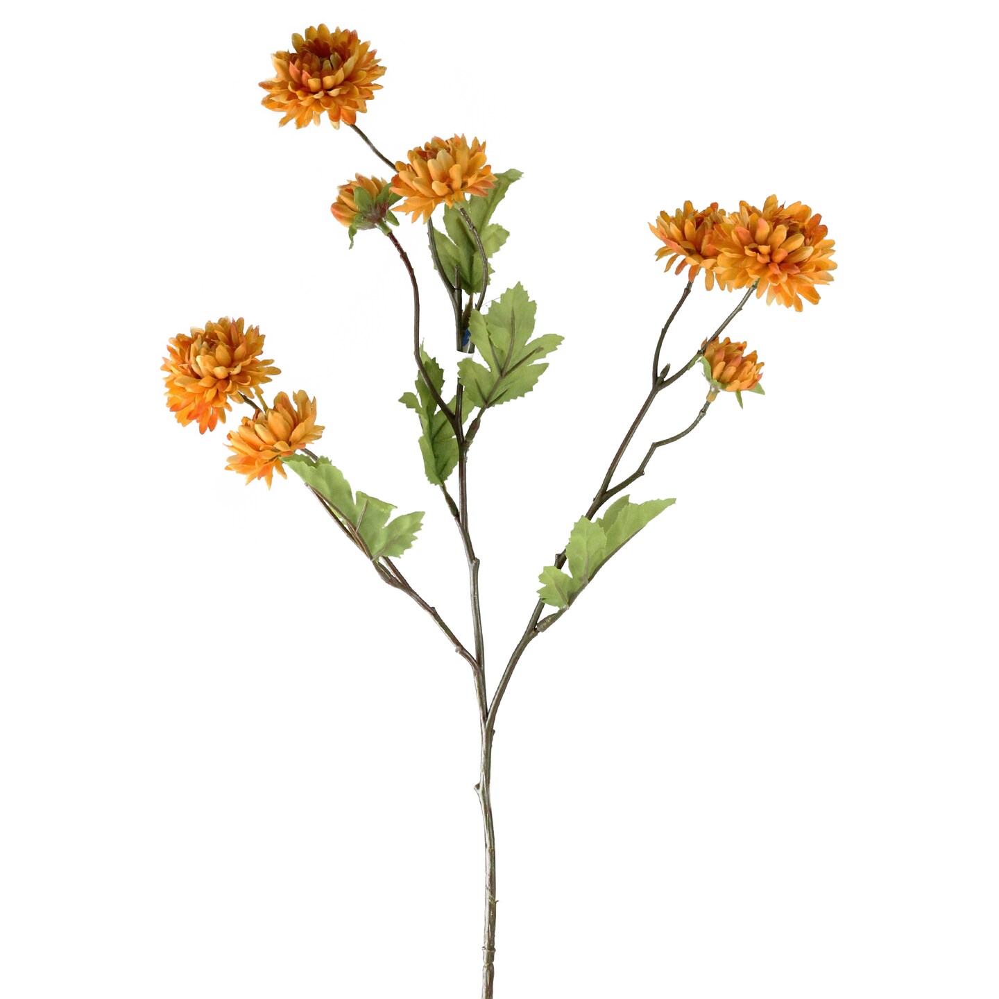CC Home Furnishings 26" Amber Orange Colored Artificial Chrysanthymum Floral Craft Spray