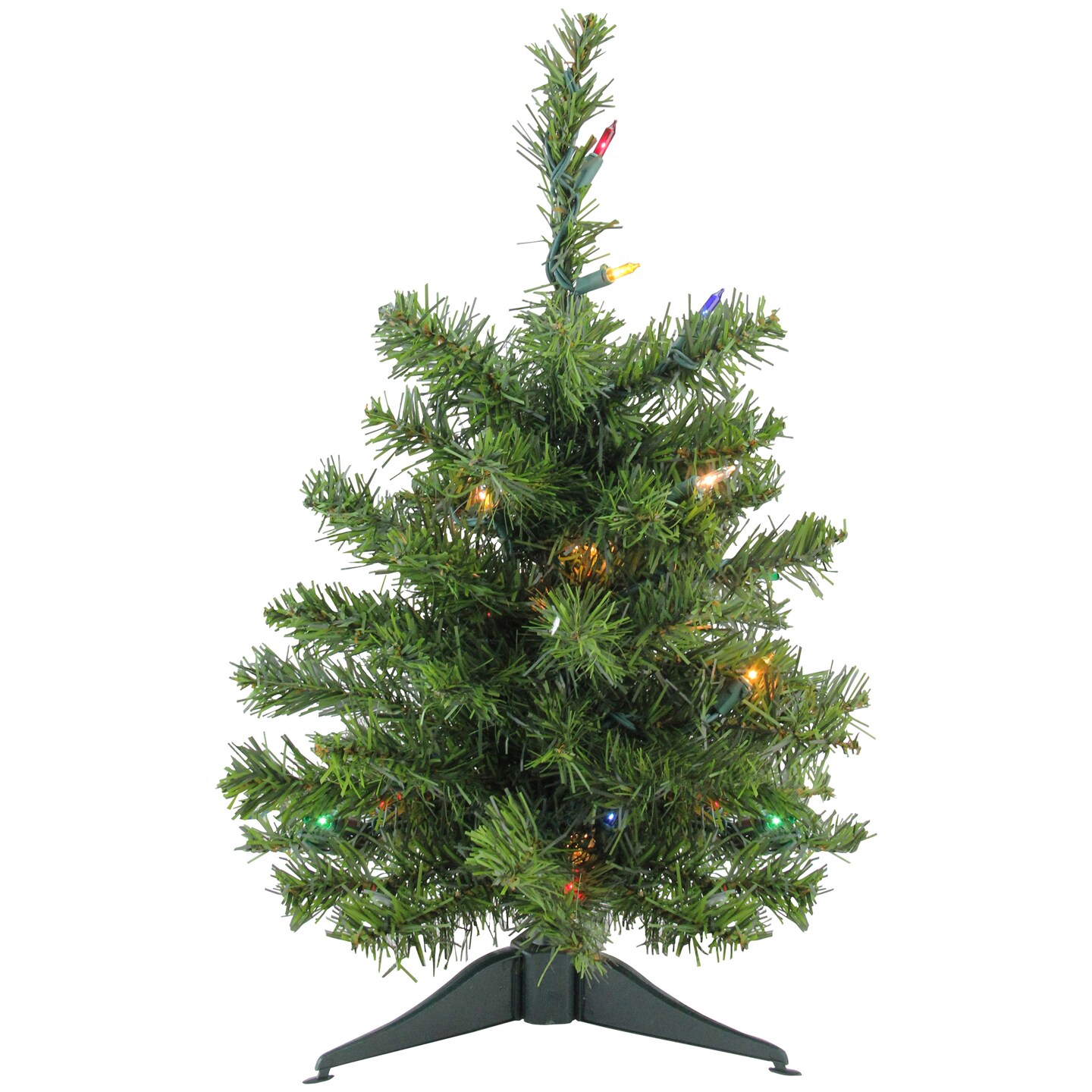 Northlight Pre-Lit Medium Canadian Pine Artificial Christmas Tree - 18&#x22; - Multicolor Lights