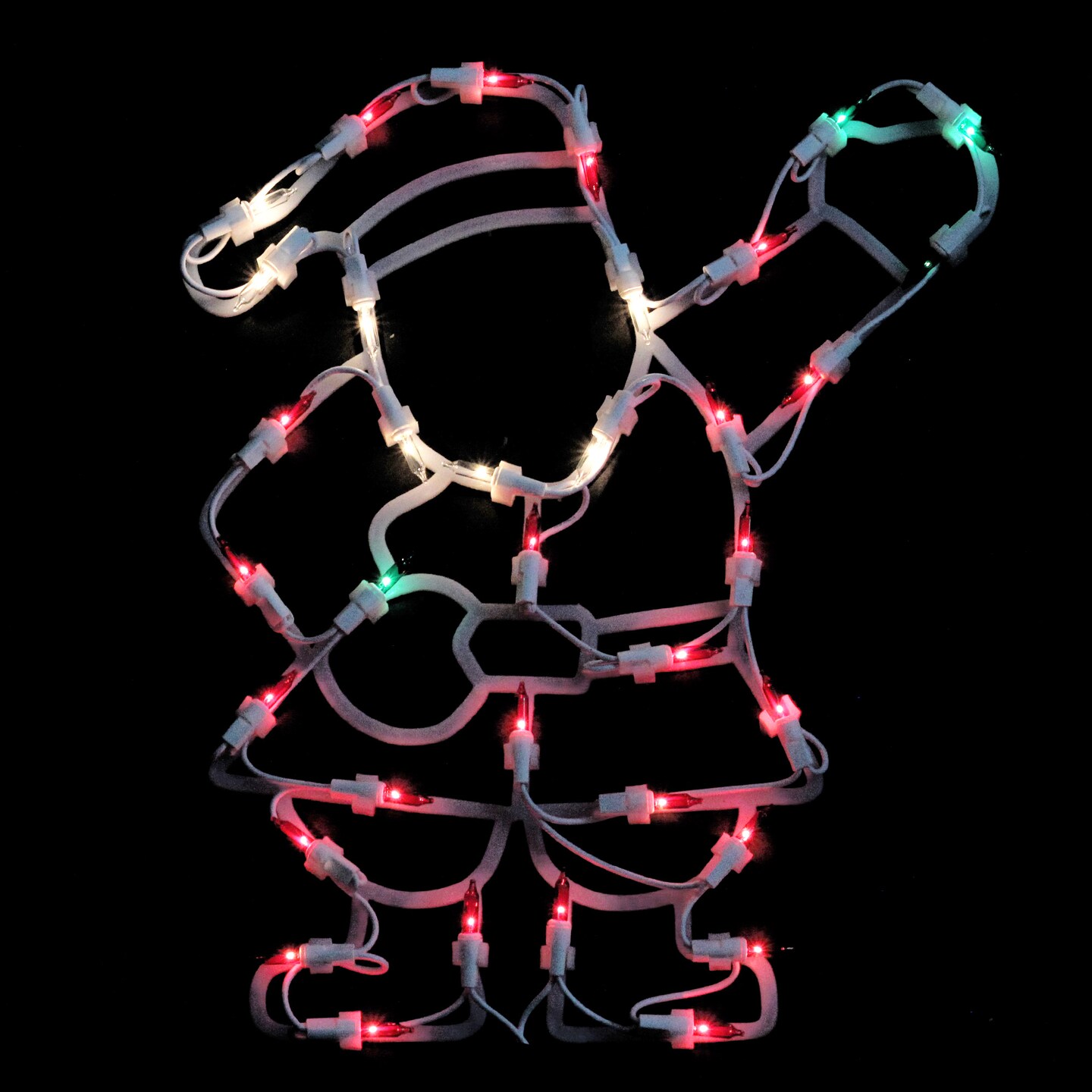 Northlight Lighted Waving Santa Christmas Window Silhouette - 13&#x22; - Multicolor Lights