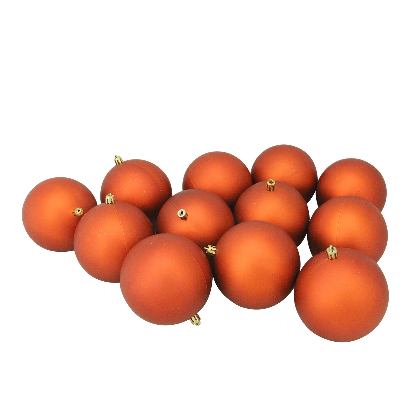 Northlight 12ct Matte Burnt Orange Shatterproof Christmas Ball Ornaments 4&#x22; (100mm)