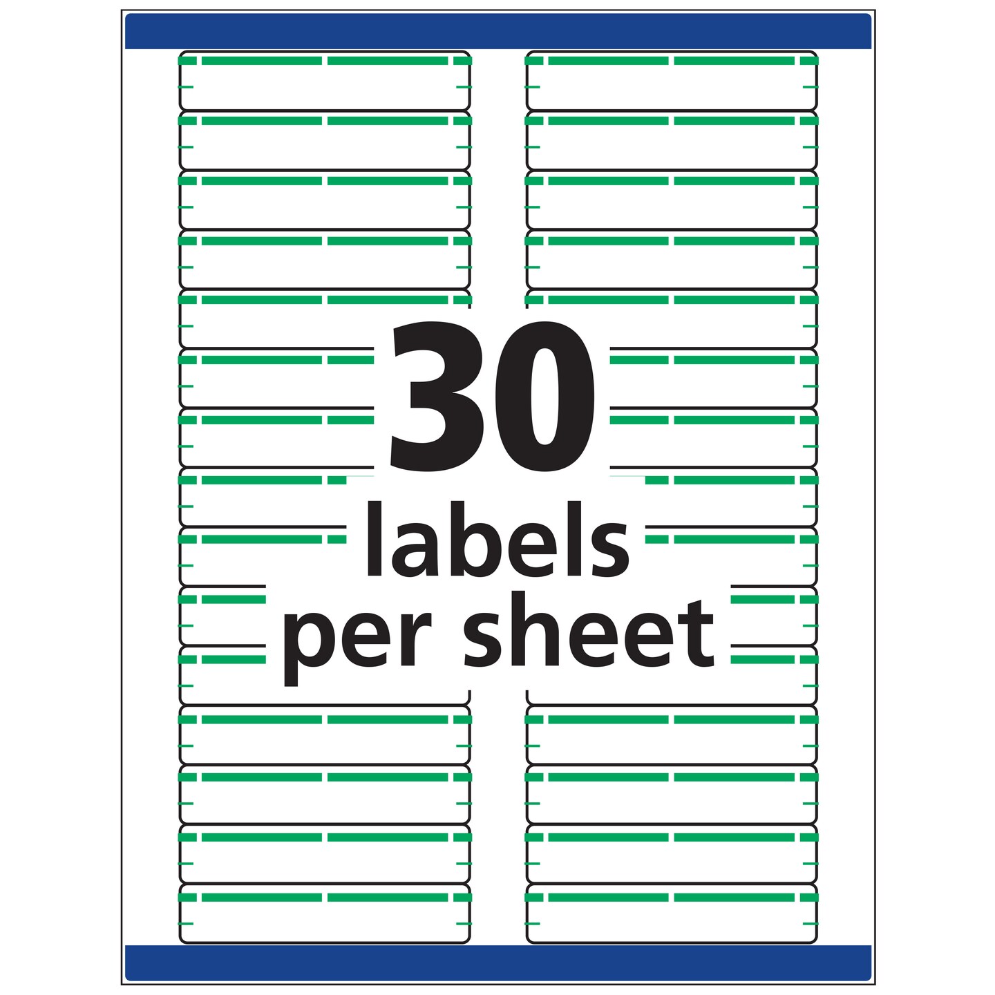 Avery TrueBlock File Folder Labels, Sure Feed Technology, Permanent Adhesive, Green, 2/3&#x22; x 3-7/16&#x22;, 1,500 Labels (5866)