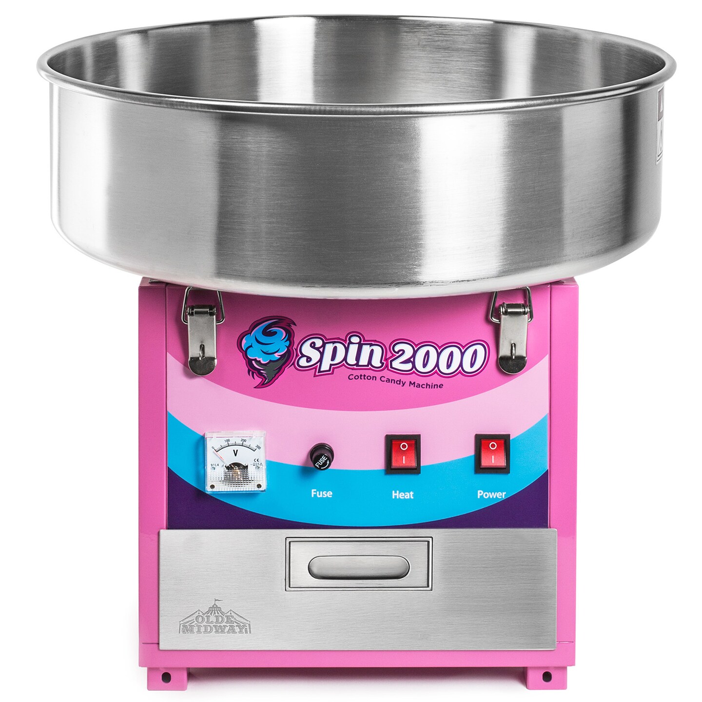 Olde Midway Cotton Candy Machine and SPIN 2000 Electric Candy Floss Maker - SPIN 2000, Commercial-Grade