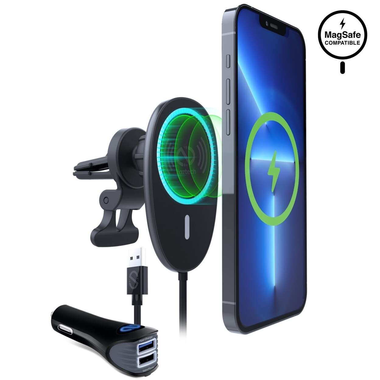 Naztech Maglock 15W Wireless Charging Vent Mount Black (15448-Hyp