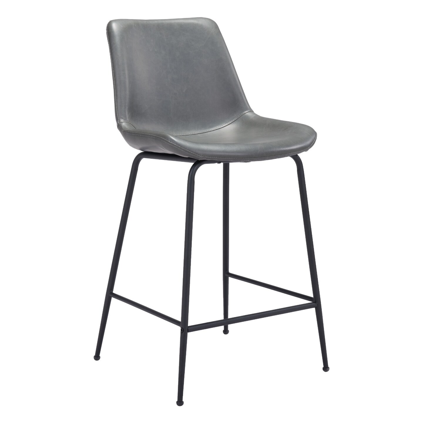 Modern Home 38.5&#x22; Gray and Black Upholstered Counter Chair