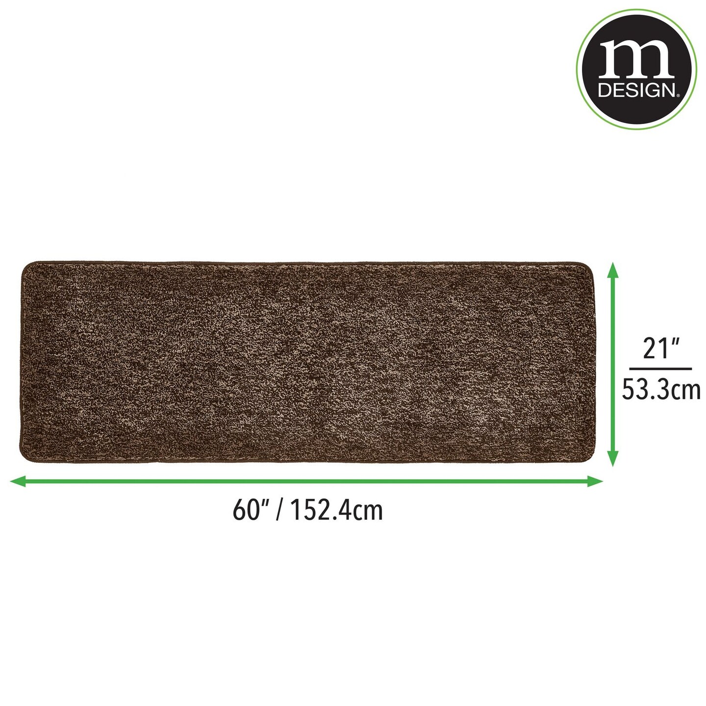 mDesign Heathered Soft Microfiber X-Long Accent Rug Mat/Runner