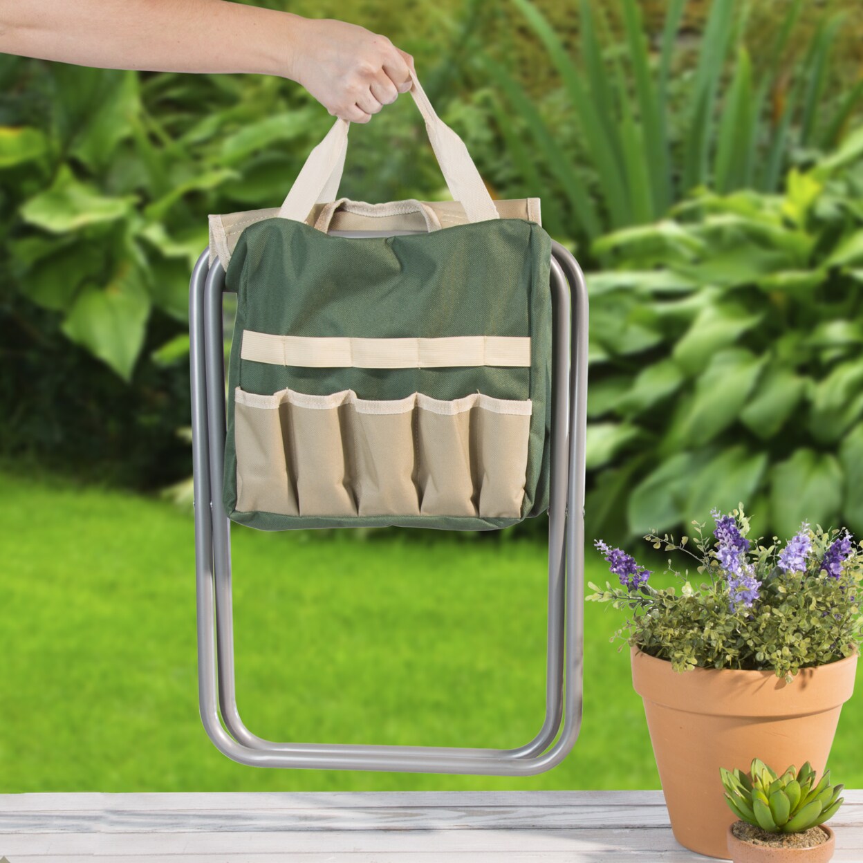Pure Garden Garden Stool - Thumbnail 3