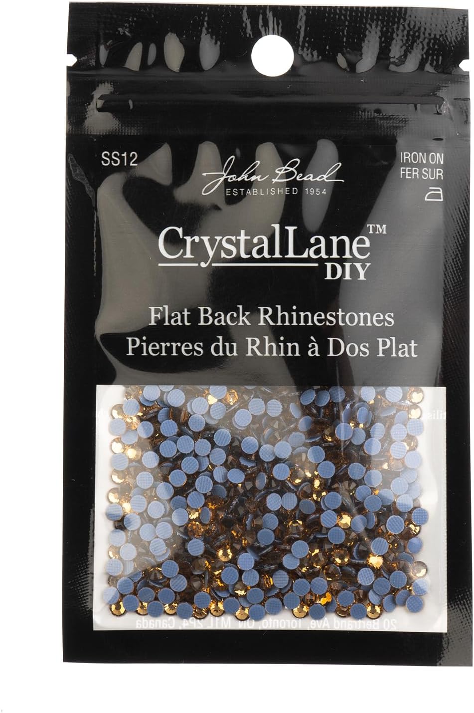 Crystal Lane DIY SS12 (3mm) Hot-fix Glass Flat Backs Rhinestones, 1440pcs