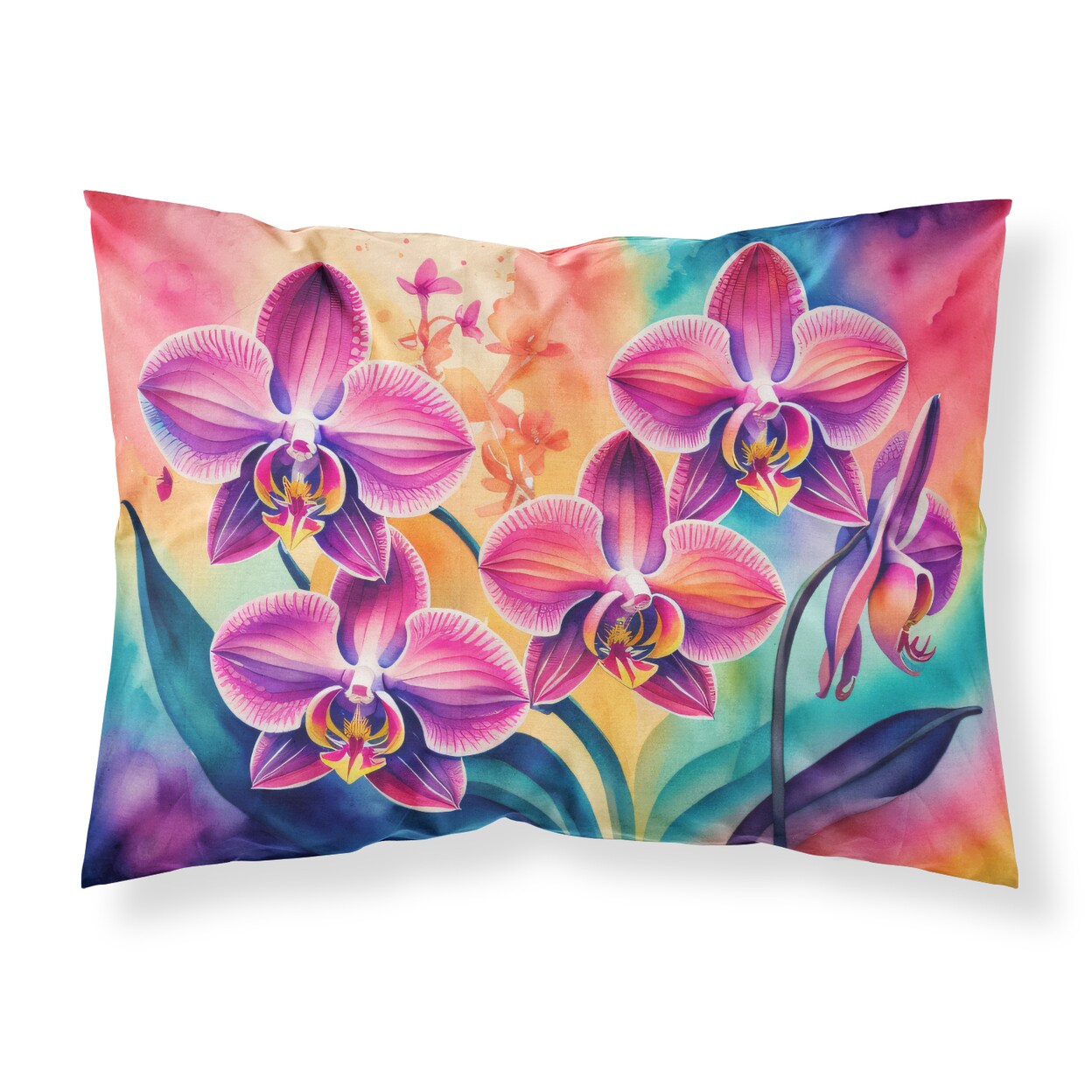 Caroline&#x27;s Treasures Orchids in Color Fabric Standard Pillowcase