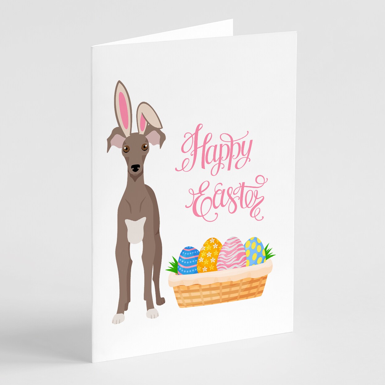 Caroline&#x27;s Treasures Fawn Italian Greyhound Easter Greeting Cards and Envelopes Pack of 8