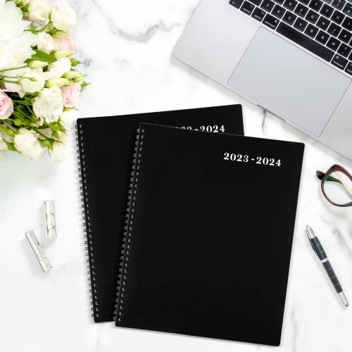 Monthly Planner/Calendar 2023-2024 - 2023-2024 Monthly Planner, Jul. 2023 - Dec. 2024, 18-Month Planner with Tabs &#x26; Pocket &#x26; Label, Contacts and Passwords, 8.5&#x22; x 11&#x22;, Thick Paper, Twin-Wire Binding - Black by Artfan