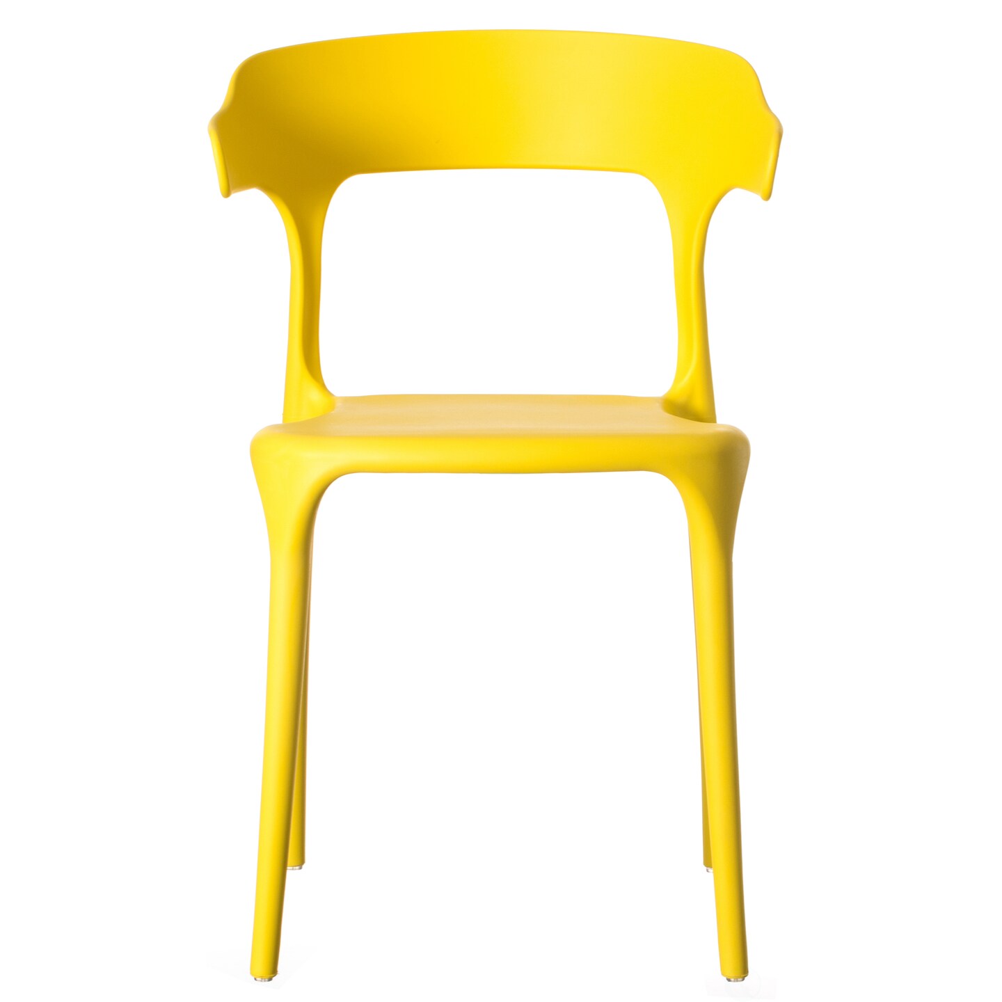 Modern Plastic Outdoor Dining Chair with Open U Shaped Back