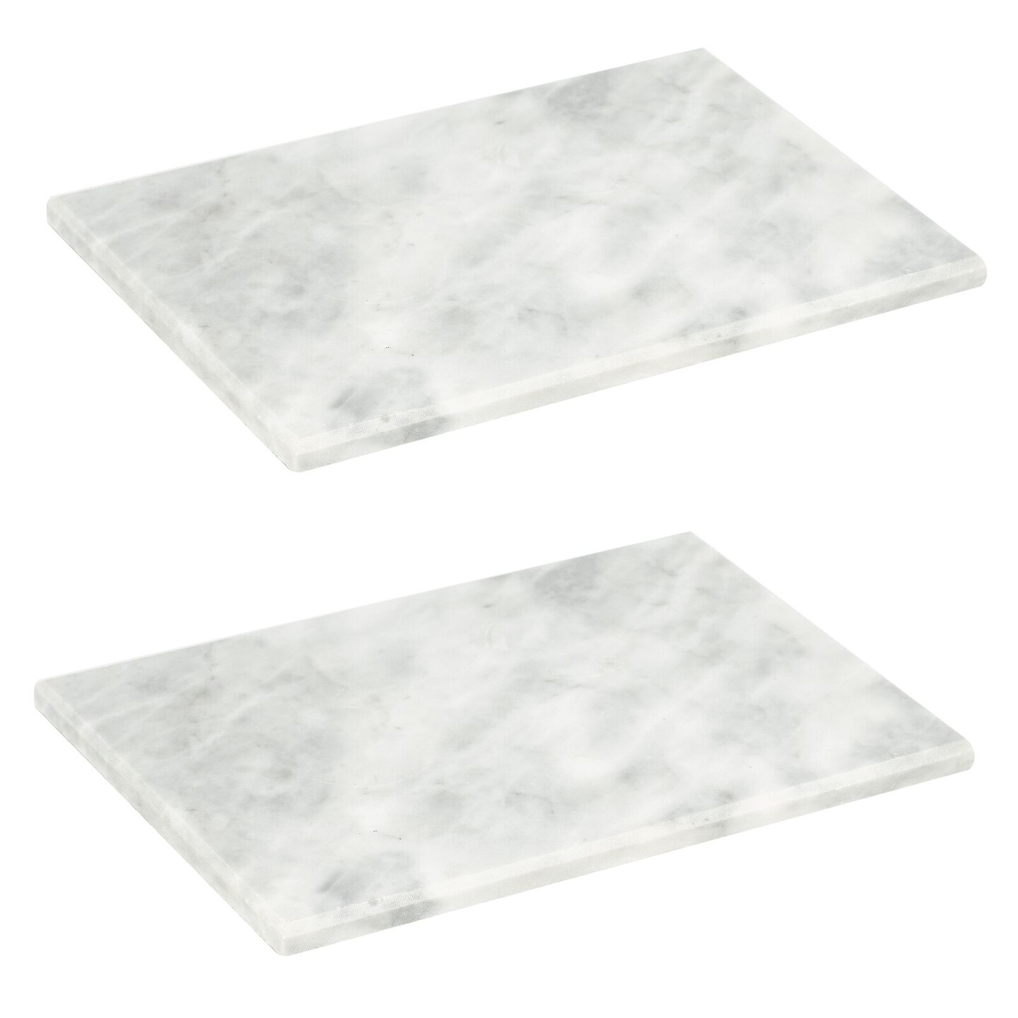 mDesign Slate Slab Kitchen Pastry Cutting Board Serving Tray - 2 Pack
